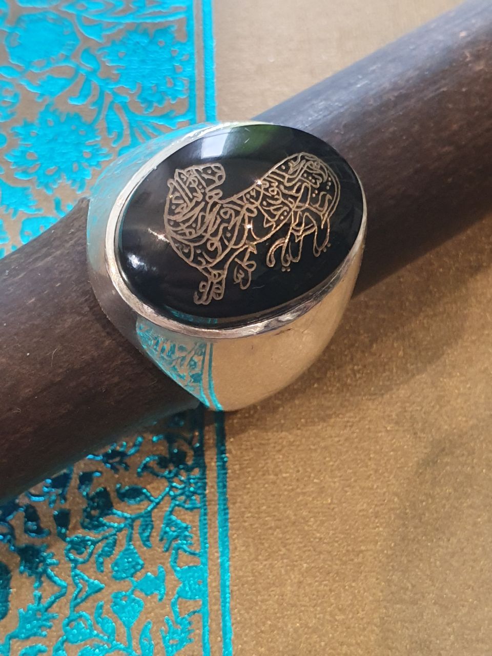 calligraphy mystic islam relaxation spiritual traditional art persian art gemstone watch jewelry silver